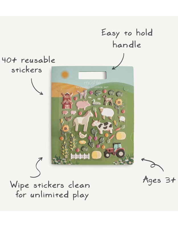 Mushie ​reusable sticker set FARM