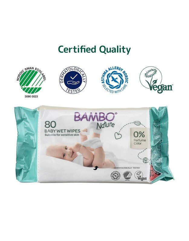 Bambo Nature wet wipes, 80 ​​pcs