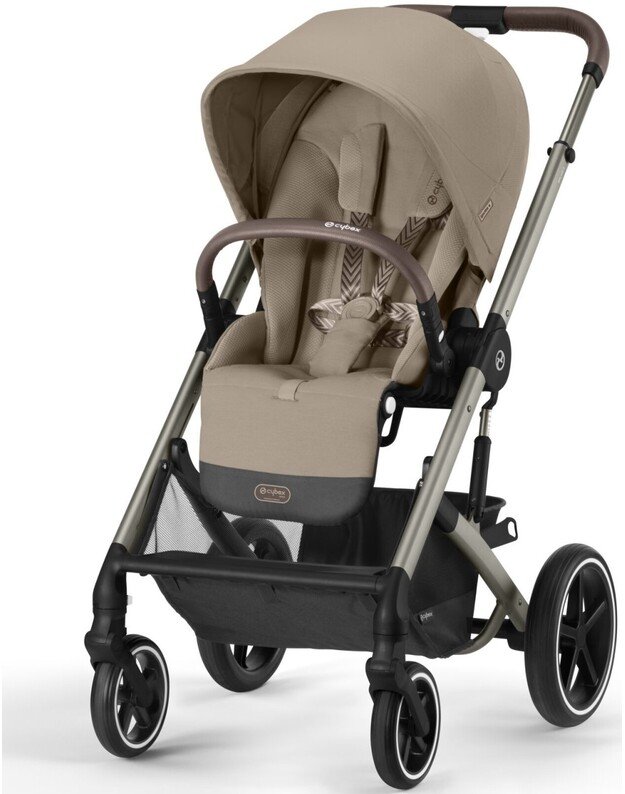 Vežimėlis Cybex Balios S LUX taupe frame Almond Beige, smėlio spalvos