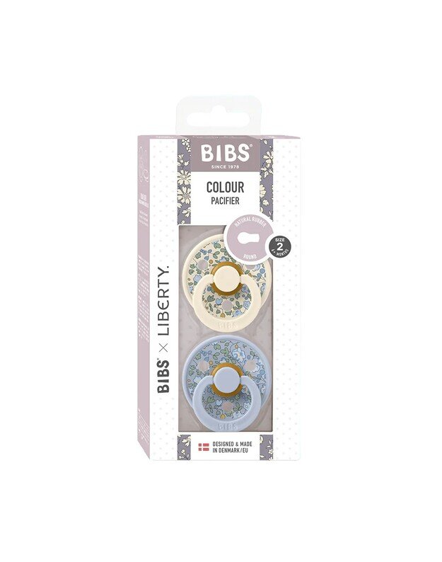 BIBS x Liberty Colour čiulptukai Eloise Dusty Blue mix, 2 vnt, įvairių dydžių