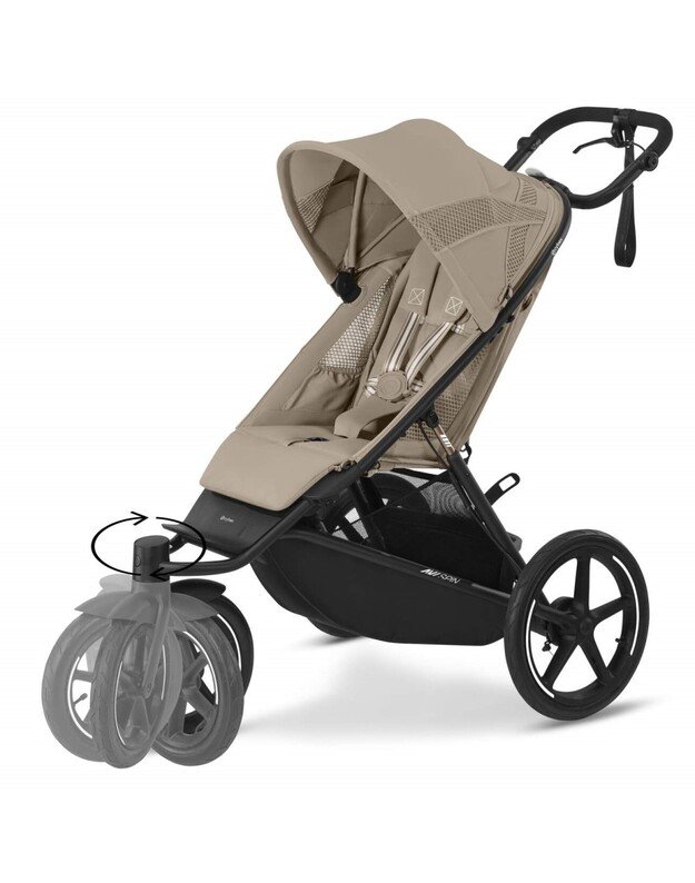 Cybex sportinis vežimėlis Avi Spin BLK Almond Beige, smėlio spalvos