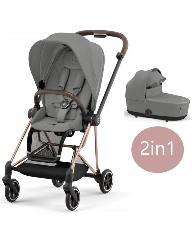 CYBEX vežimėlio komplektas 2in1 MIOS V3 Mirage & Soho Grey, pilkas