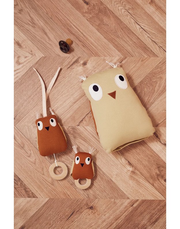 Kid's Concept barškutis - kramtukas Owl Edvin, rudas