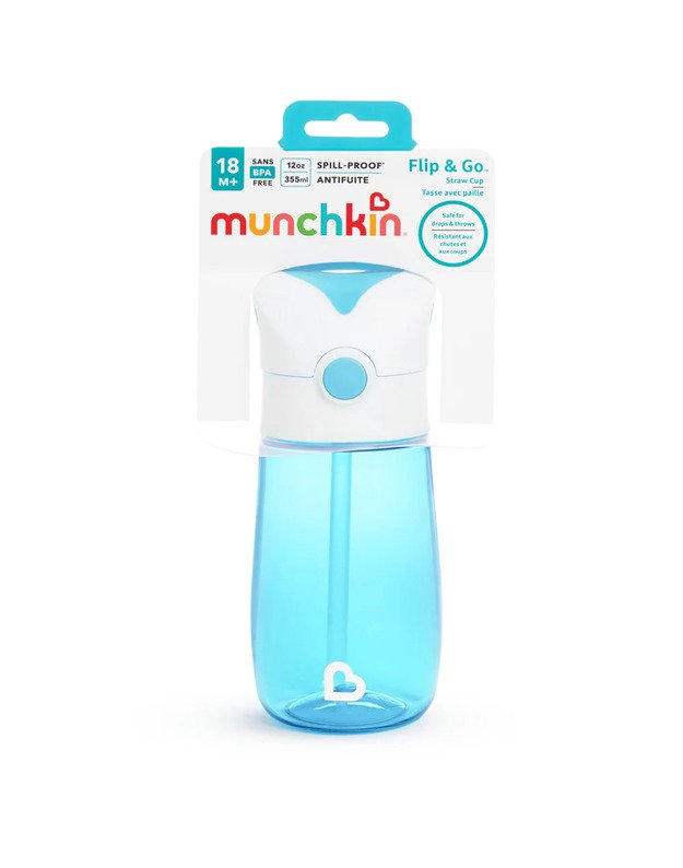 Munchkin gertuvė su šiaudeliu Flip & Go™ 355ml, įvairių spalvų