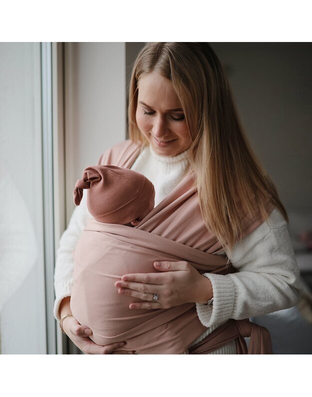 Mushie nešioklė Baby Wrap Blush, rausva