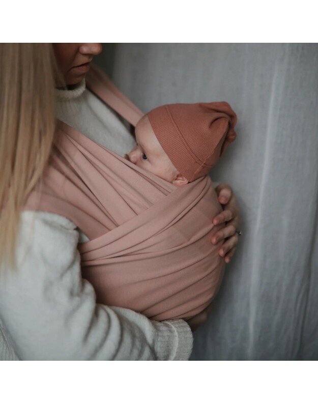 Mushie nešioklė Baby Wrap Blush, rausva