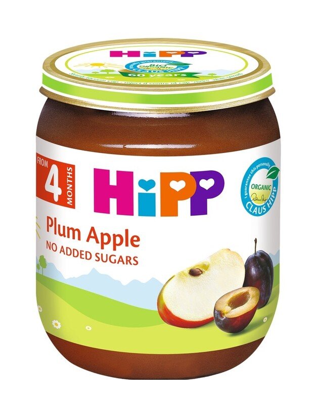 HiPP organic puree in a jar Plum and Apple from 4 months, 125g